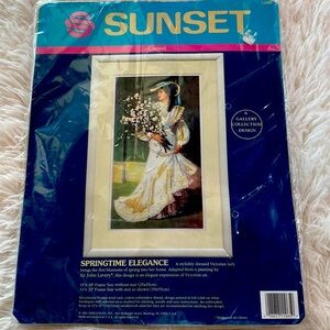 CREWEL SUNSET STITCHERY VINTAGE CREWEL KIT - SPRINGTIME ELEGANCE - UNOPE…